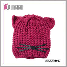Casco hecho punto creativo caliente de alta calidad del sombrero del oído del gato (SNZZM023)